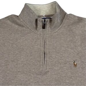 Polo Ralph Lauren Quarter Zip Tan Pullover Sweater Estate Rib Pony Men’s Size XL